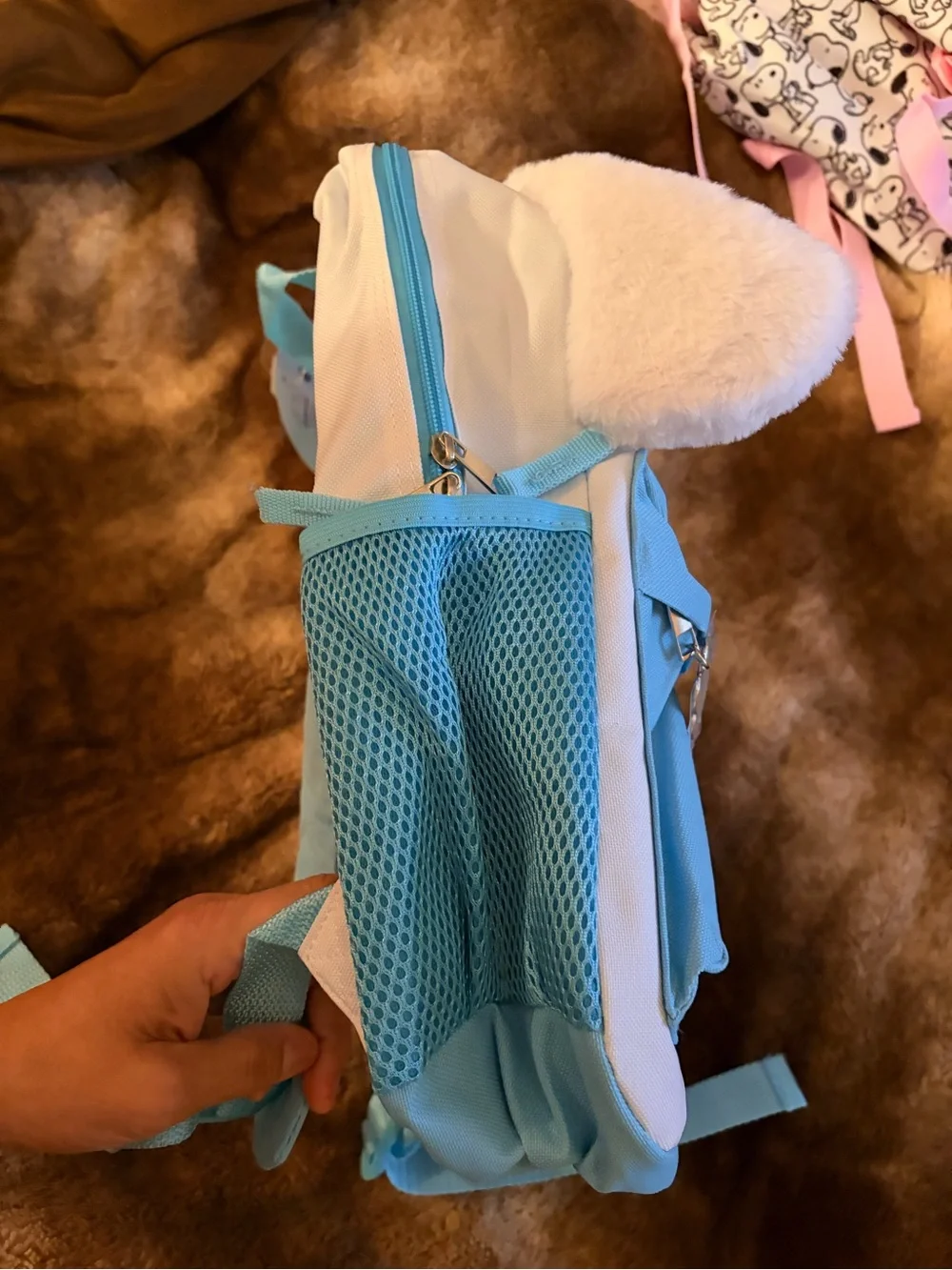 Sanrio Cinnamoroll Light Blue and White Plush-Ear Backpack